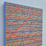 Coloured lines 1 hellbalu 2026, 30x30, Acryl-Acrylstifte auf Leinwand, € 290.